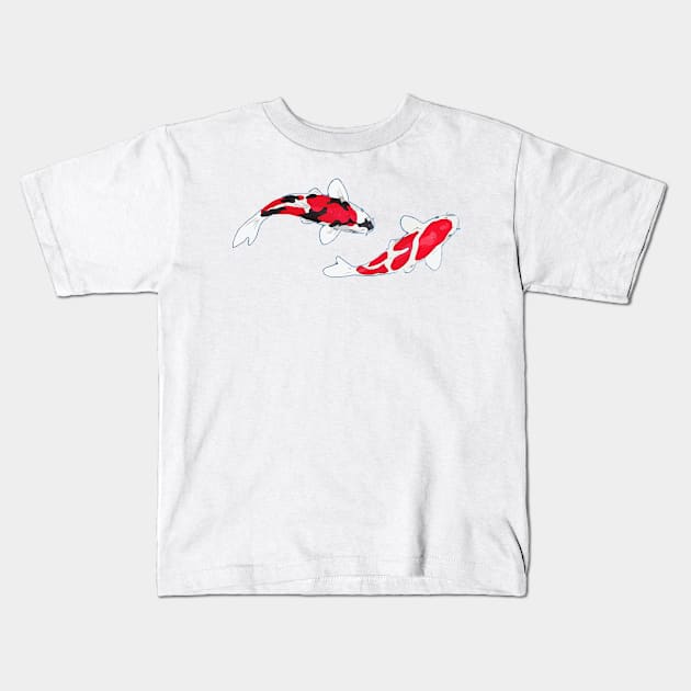 Koi Fish | Kuhaku Showa Sanke Kids T-Shirt by Koiartsandus